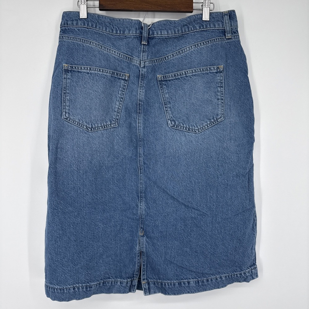 Boden Straight Denim Midi Denim Skirt Boho Grunge Western Cottagecore Chic Sz 12 - Picture 3 of 8